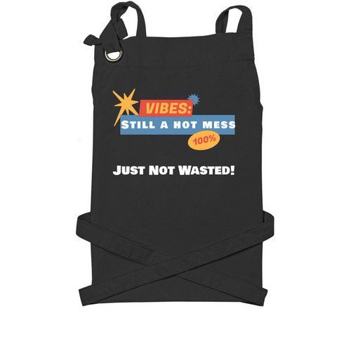 Hot Mess Apron, a Black Cotton Canvas Pocket Apron