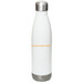 Hydrate with Freedom, a White Stainless Steel Water Bottle (back-view)