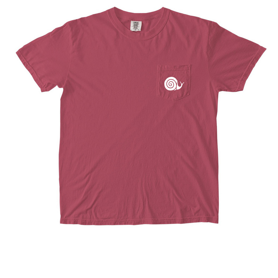 Slow Food Manifesto Pocket Tee, a Crimson Comfort Colors Pocket Tee