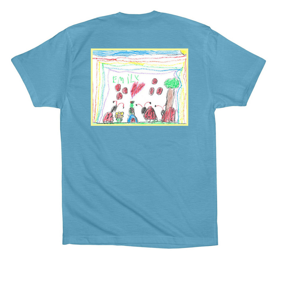 Emily's Shirt, a Ocean Blue Premium Cotton Tee (back-view)