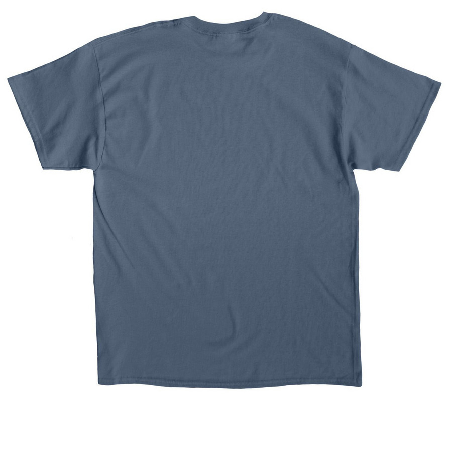 Church Outline - White, a Indigo Blue Classic Unisex Tee (back-view)