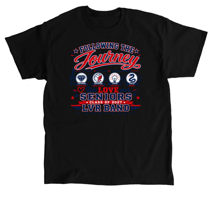 Fans of Marching Band Seniors: Journey - 4yrs, a Black Classic Unisex Tee
