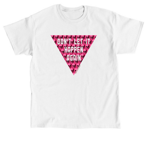 pink triangle / don't let it happen again, a White Classic Unisex Tee