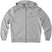 TDK Logo on Pocket, Name on Back, a Granite Grey Heather Allmade Organic French Terry Zip Up Hoodie