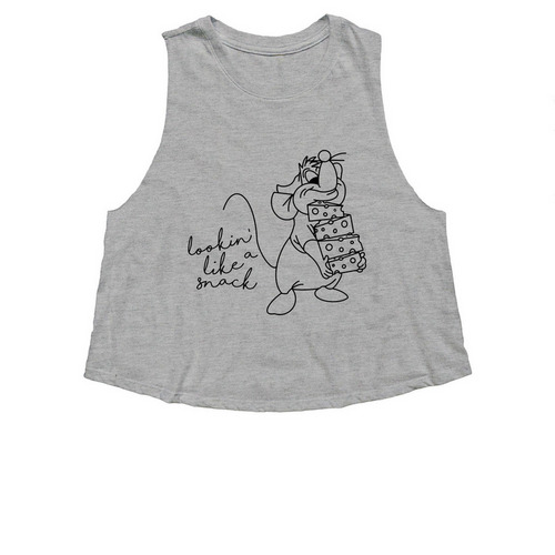 Lookin? Like a Snack, a Athletic Heather Women's Cropped Racerback Tank