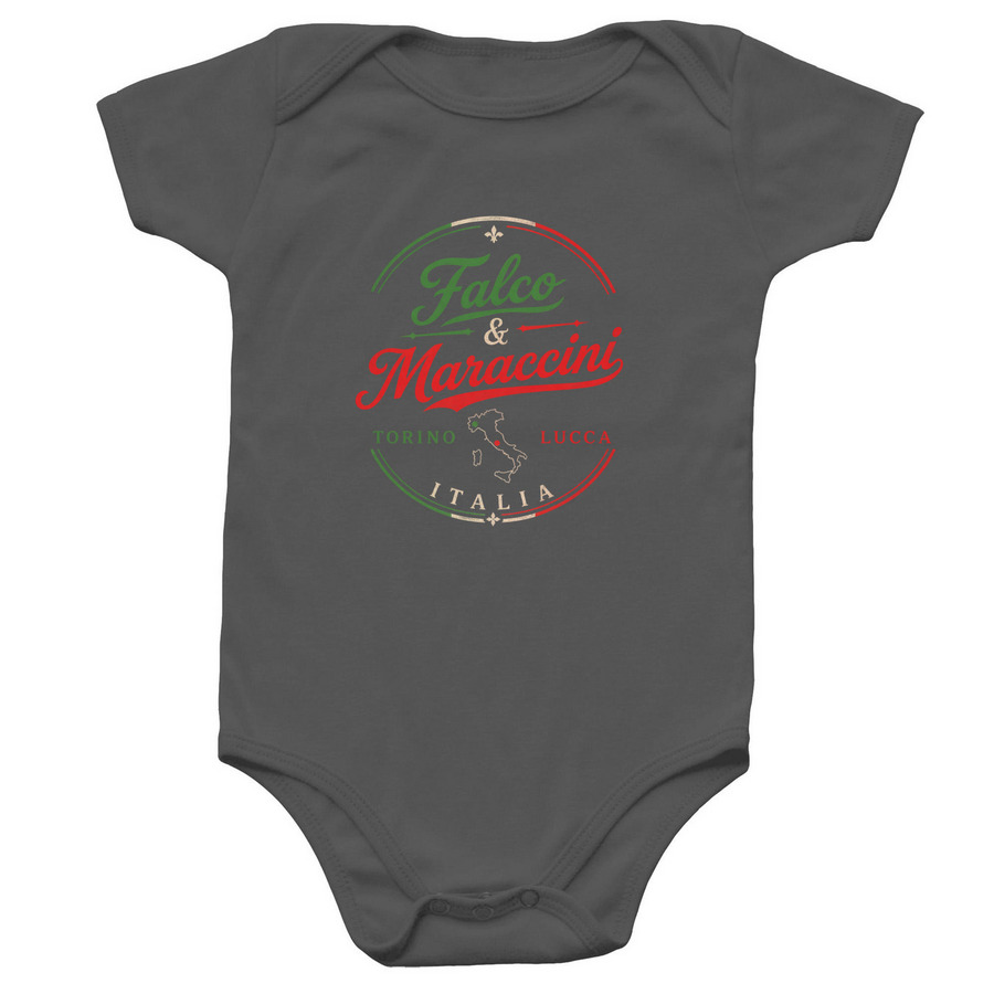 Falco & Maraccini ? Onesie ??, a Charcoal Infant Onesie