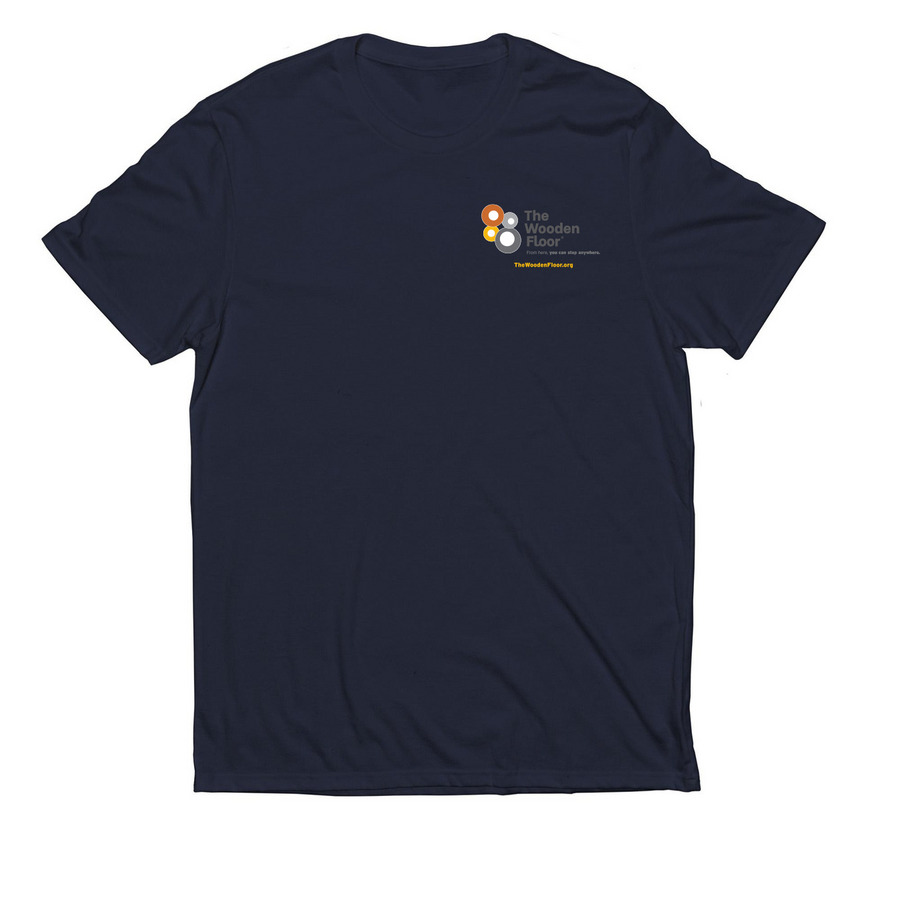 The Wooden Floor Logo Dark Gray, a Night Sky Navy Allmade Eco Triblend Unisex Tee