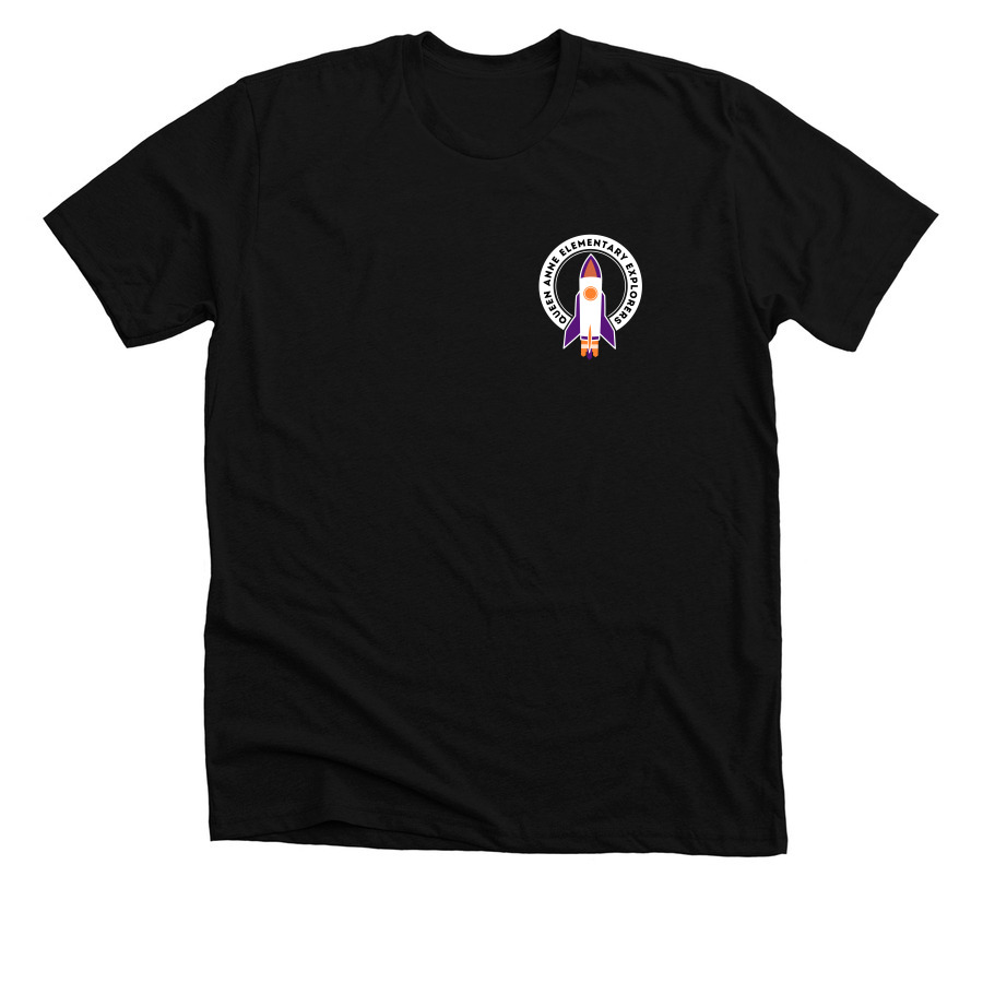 QAE Explorer Adult Sizes, a Solid Black Blend Premium Unisex Tee