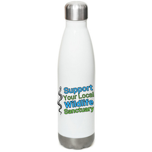 Sip and Support, a White Stainless Steel Water Bottle