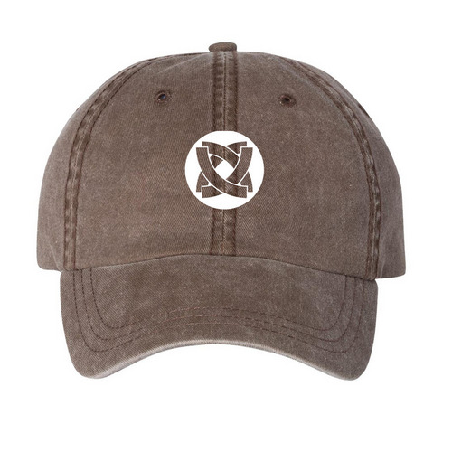 Immanuel Dad Hats, a Brown Printed Pigment Dye Baseball Cap