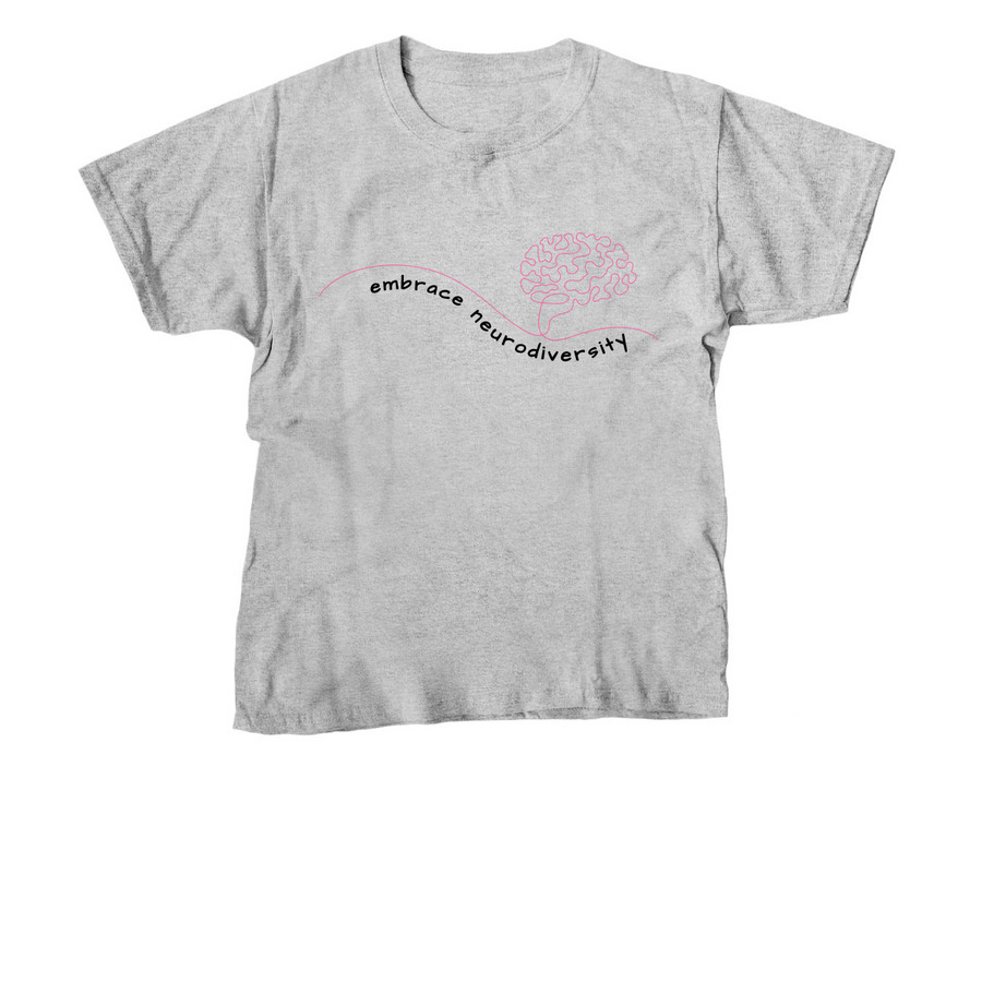Embrace Neurodiversity, a Sport Grey Youth Unisex Tee
