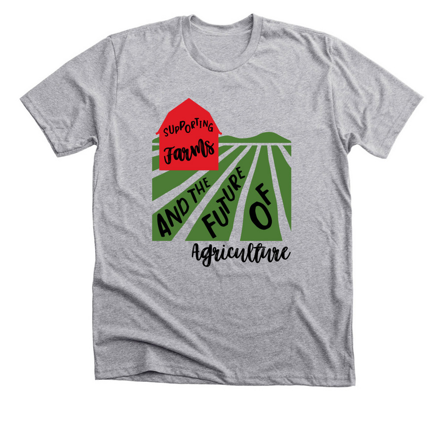 Supporting Farms & the Future of Agriculture, a Athletic Heather Premium Unisex Tee