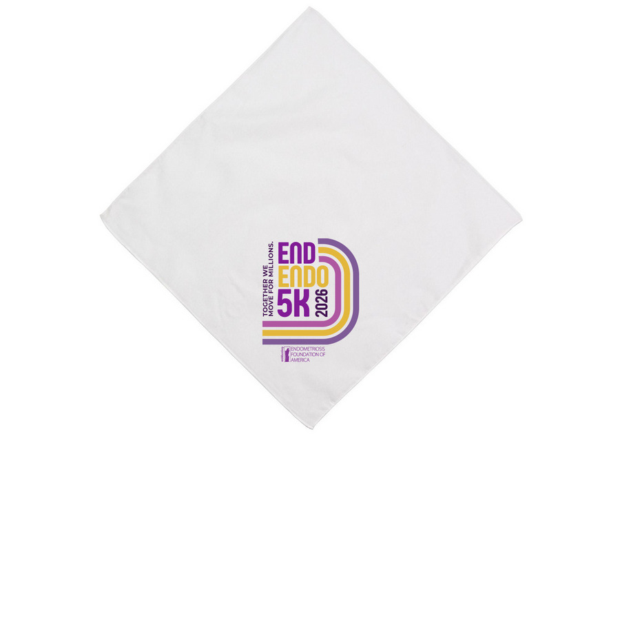 End Endo 5K Bandana, a White Cotton Bandana