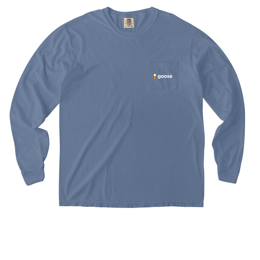 Long Sleeve Frocket, a Blue Jean Comfort Colors Long Sleeve Pocket Tee