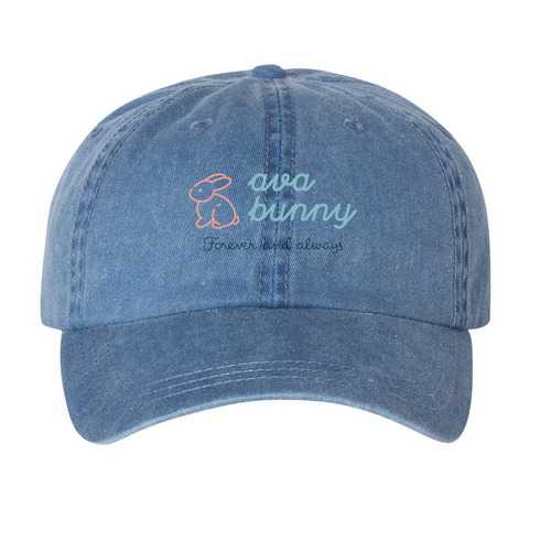 Ava Bunny Inc.&nbsp;, a Royal Blue Printed Pigment Dye Baseball Cap