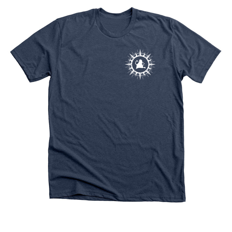 Island Compass, a Heather Navy Premium Unisex Tee