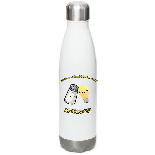 Salt and light, a White Stainless Steel Water Bottle