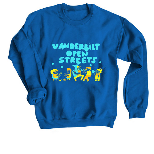 Vanderbilt Open Streets More Sweatshirts, a Royal Blue Crewneck Sweatshirt