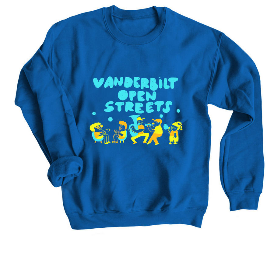 Vanderbilt Open Streets More Sweatshirts, a Royal Blue Crewneck Sweatshirt