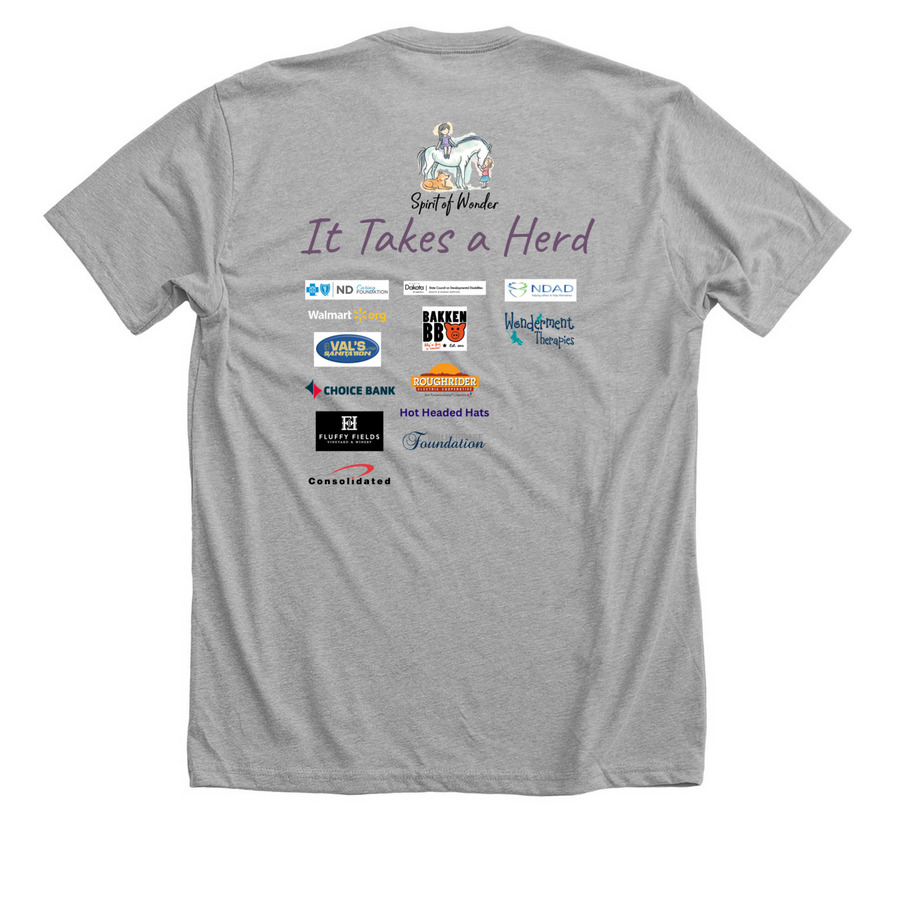 Spirit of Wonder, a Athletic Heather Premium Unisex Tee (back-view)