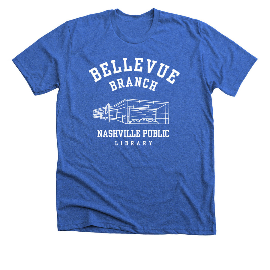 Bellevue Branch Library, a Heather True Royal Premium Unisex Tee