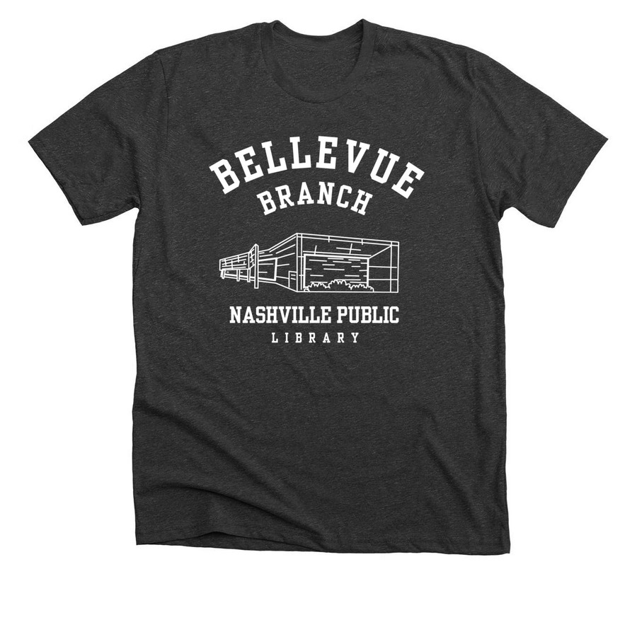 Bellevue Branch Library, a Dark Grey Heather Premium Unisex Tee