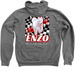 Enzo, a Deep Heather Zip Up Hoodie (back-view)