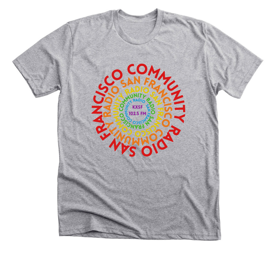 KXSF Rainbow tee, a Athletic Heather Premium Unisex Tee