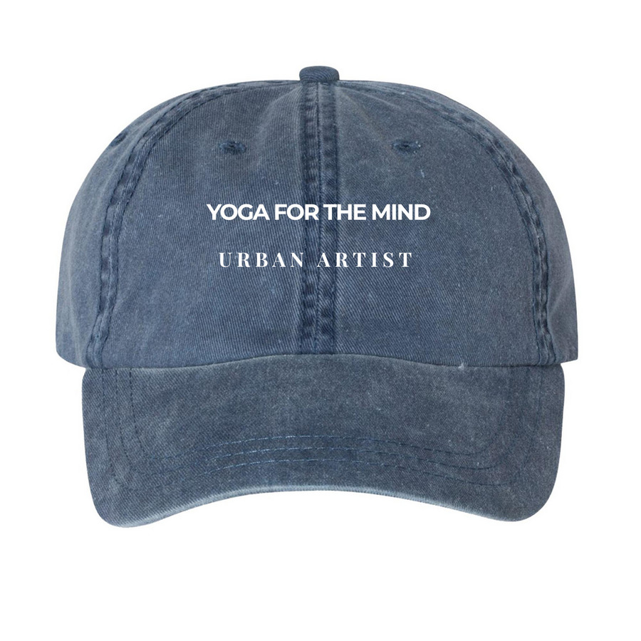 Yoga for the Mind Collection, a Navy Printed Pigment Dye Baseball Cap