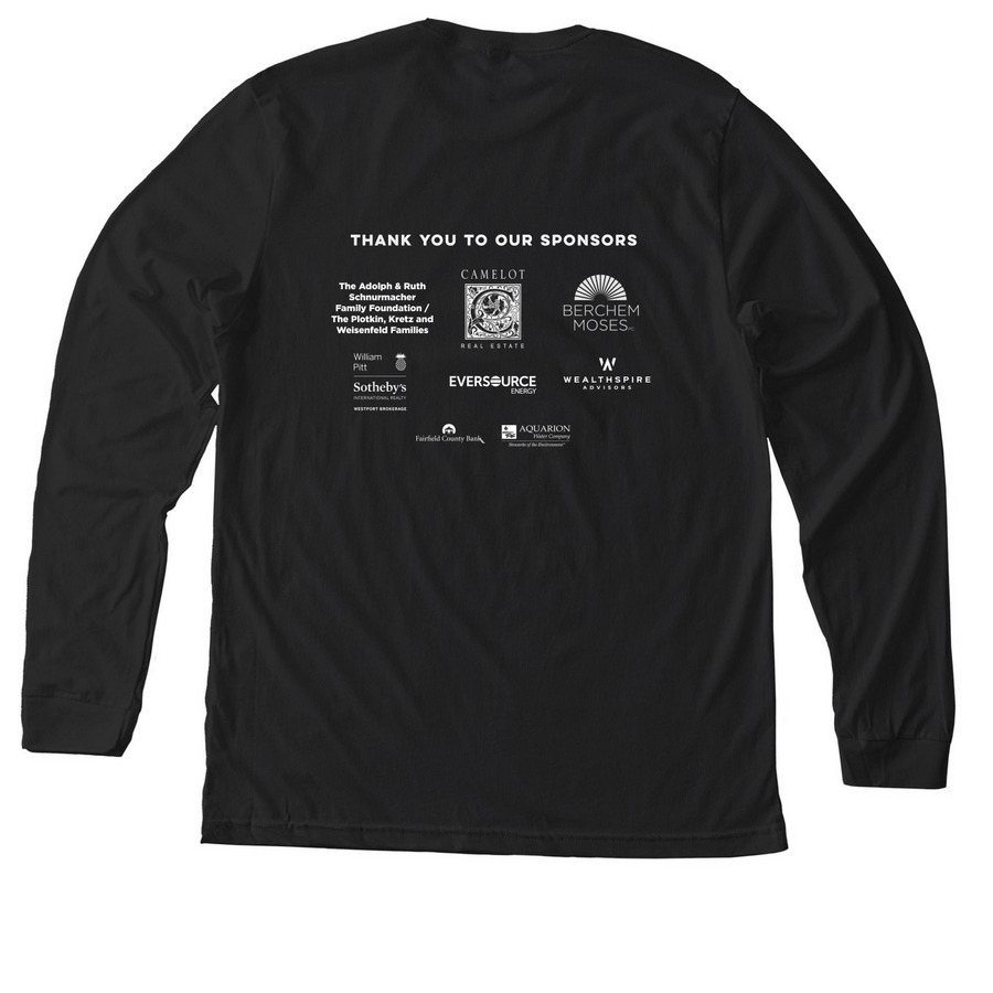Long-Sleeved Adult T-Shirt, a Solid Black Blend Premium Long Sleeve Tee (back-view)
