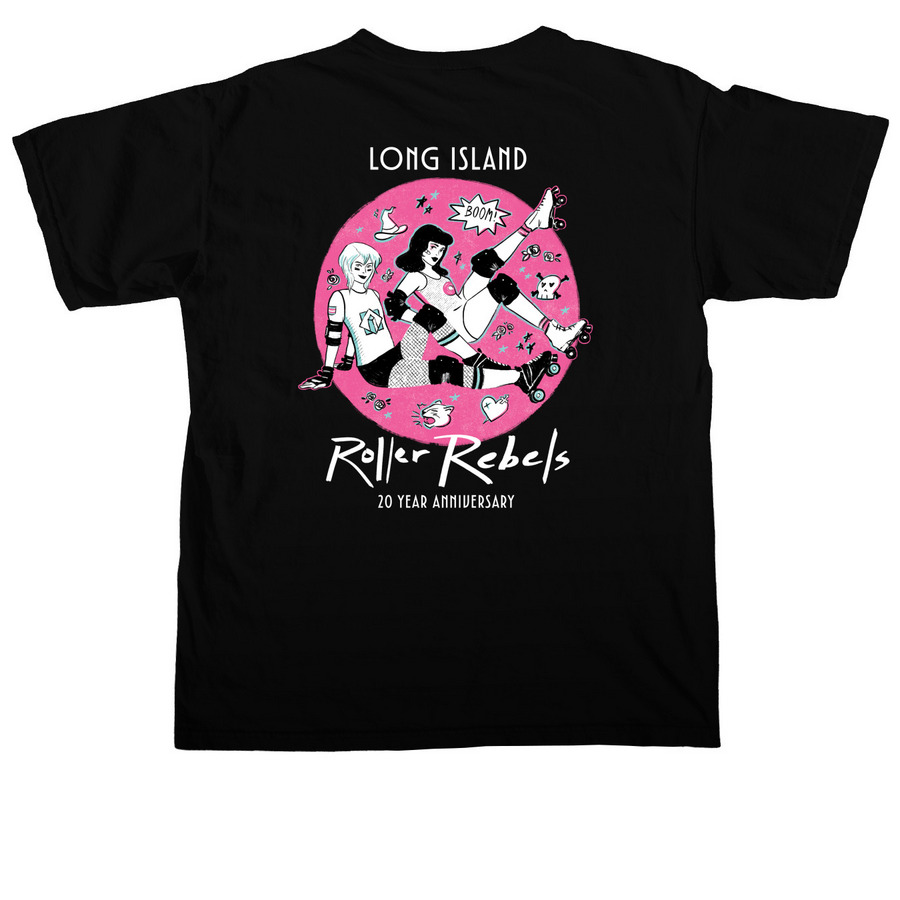 20th Anniversary Merch, a Black Comfort Colors Unisex Tee (back-view)