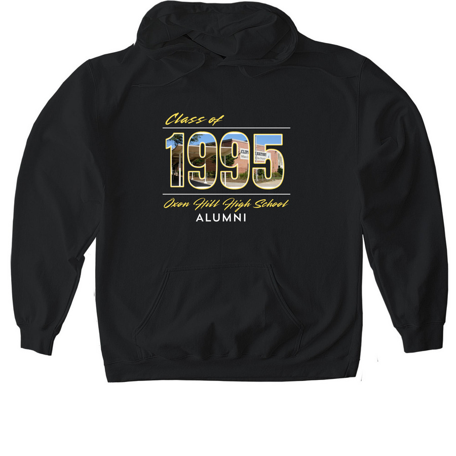 Oxon Hill High School Class of 95', a Black Gildan Softstyle Pullover Hoodie