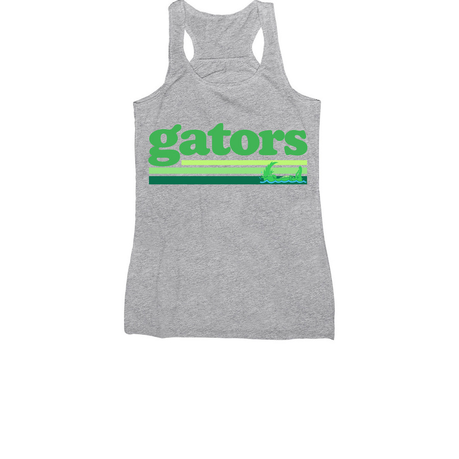 Gators retro stripe, a Athletic Heather Women's Racerback