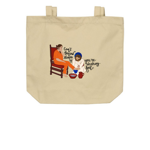 Can't Throw Stones, a Oyster Organic Cotton Tote Bag