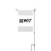 WIT., a White 12" x 18" Yard Flag with Stake