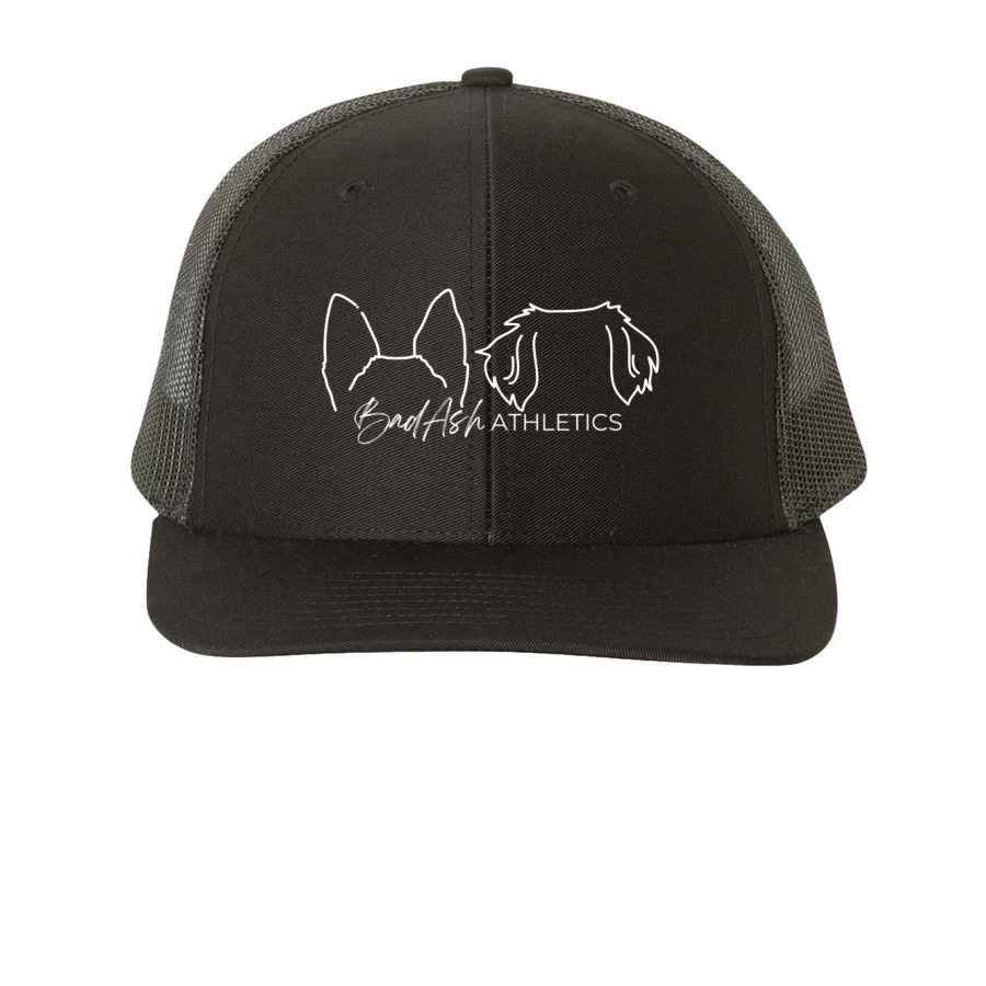 Puppy Ears, a Black Printed Snapback Trucker Cap