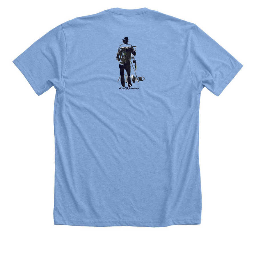 Liquid Sunshine, a Heather Carolina Blue Premium Unisex Tee (back-view)