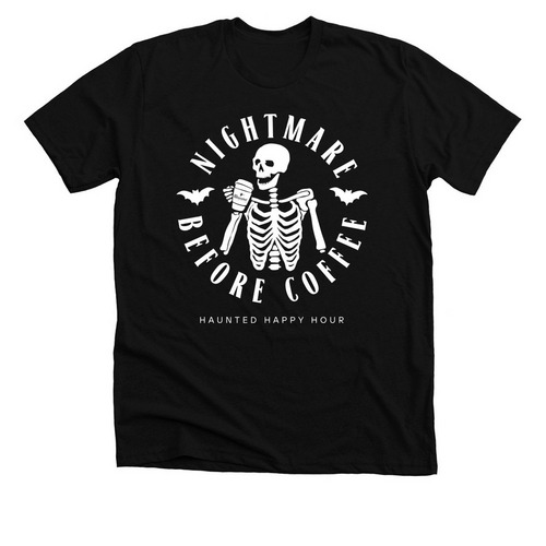 Nightmare Before Coffee, a Solid Black Blend Premium Unisex Tee
