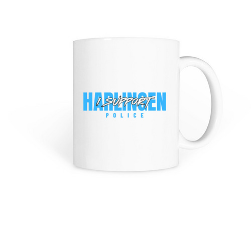 Harlingen Police Support Mug, a White Coffee Mug