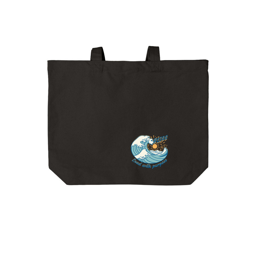 Spring 2026: Wave Tote, a Deep Black Cotton Canvas Tote Bag