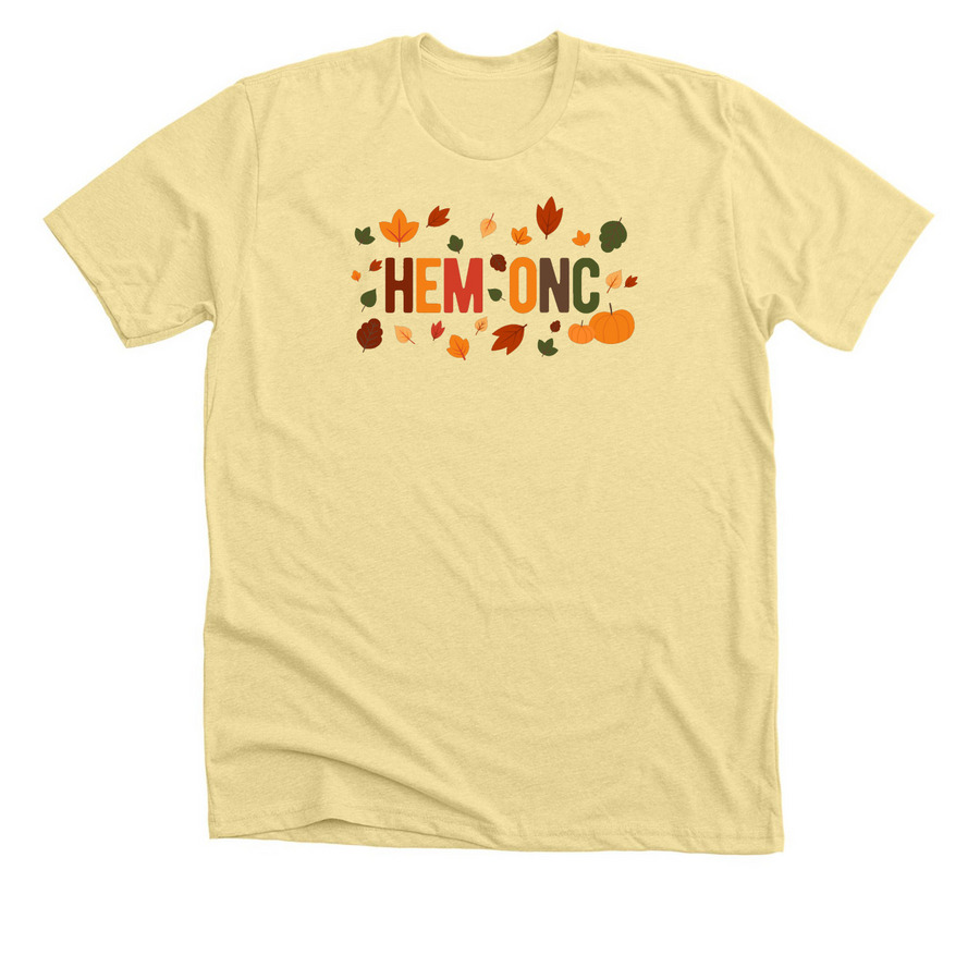 Fall Hem Onc, a Heather French Vanilla Premium Unisex Tee