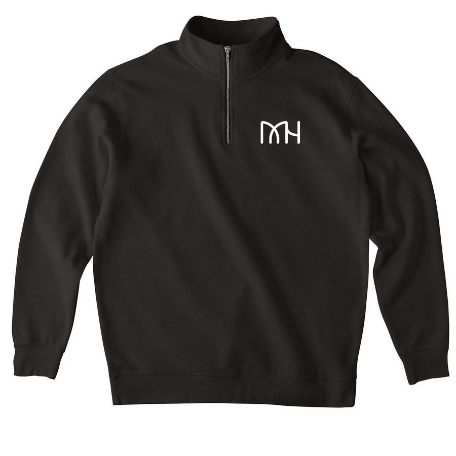 The Dad Sweatshirt, a Black Midweight Quarter Zip Pullover