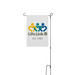 LL3 Yard/Garden Flag & Stake, a White 12" x 18" Yard Flag with Stake