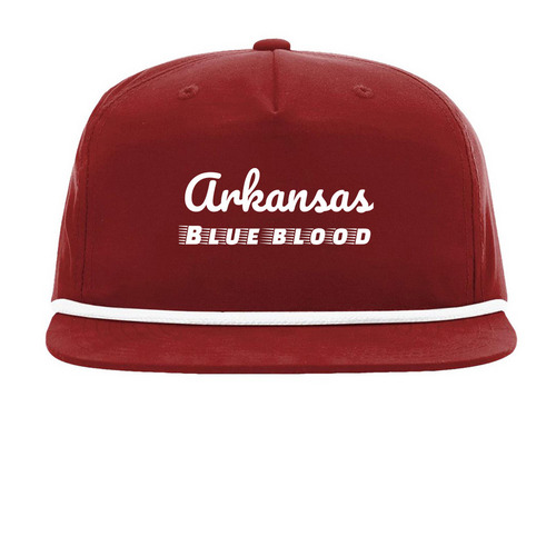 Arkansas: Blue Blood, a Cardinal/ White Printed Umpqua Snapback Cap