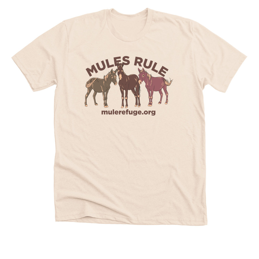 Mules Rule, a Heather Soft Cream Premium Unisex Tee