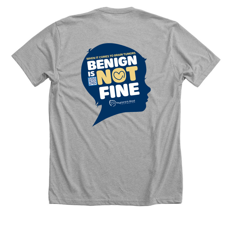 Benign is Not Fine (Logo Back), a Athletic Heather Premium Unisex Tee (back-view)