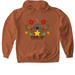 Falling Leaves with black brand name, a Texas Orange Softstyle Pullover Hoodie