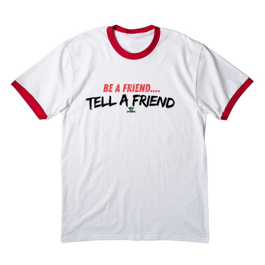 Be A Friend Collection, a White/ Red Cotton Ringer Tee