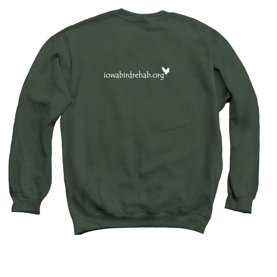 Help Keep Wild Birds Wild, a Forest Crewneck Sweatshirt (back-view)