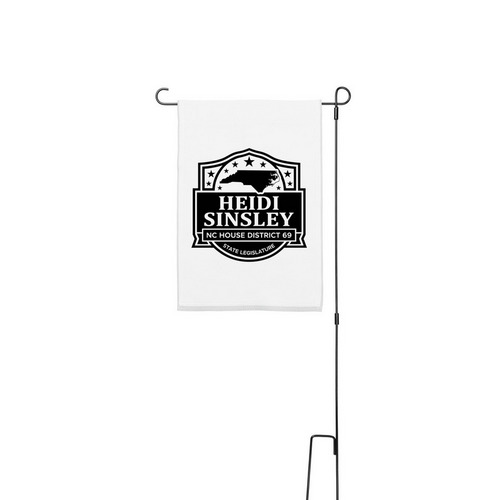 Garden Flags, a White 12" x 18" Yard Flag with Stake